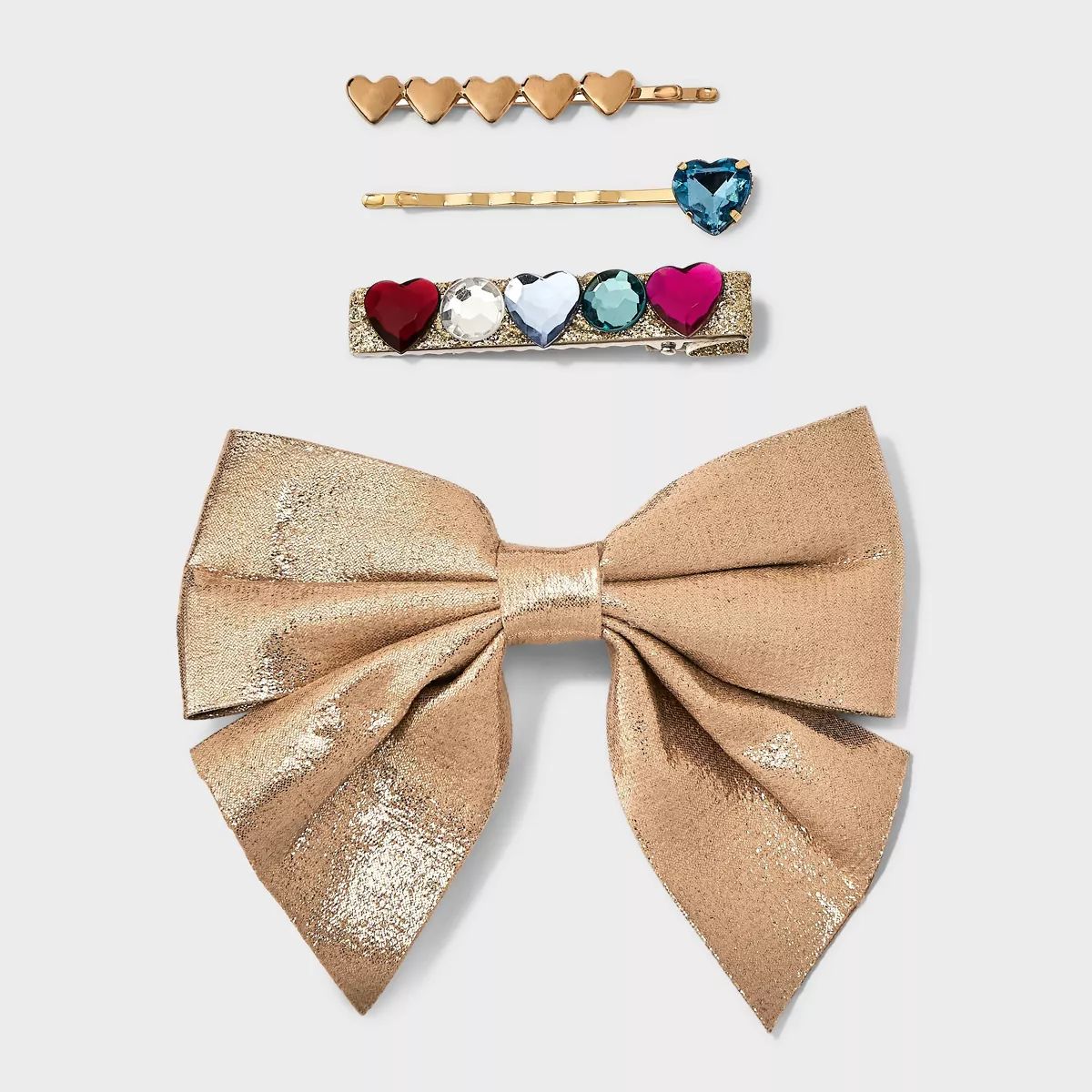 Girls' 4pk Bow and Bobby Hair Clips - Cat & Jack™ Gold | Target