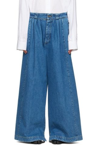 Blue Wide-Leg Jeans | SSENSE