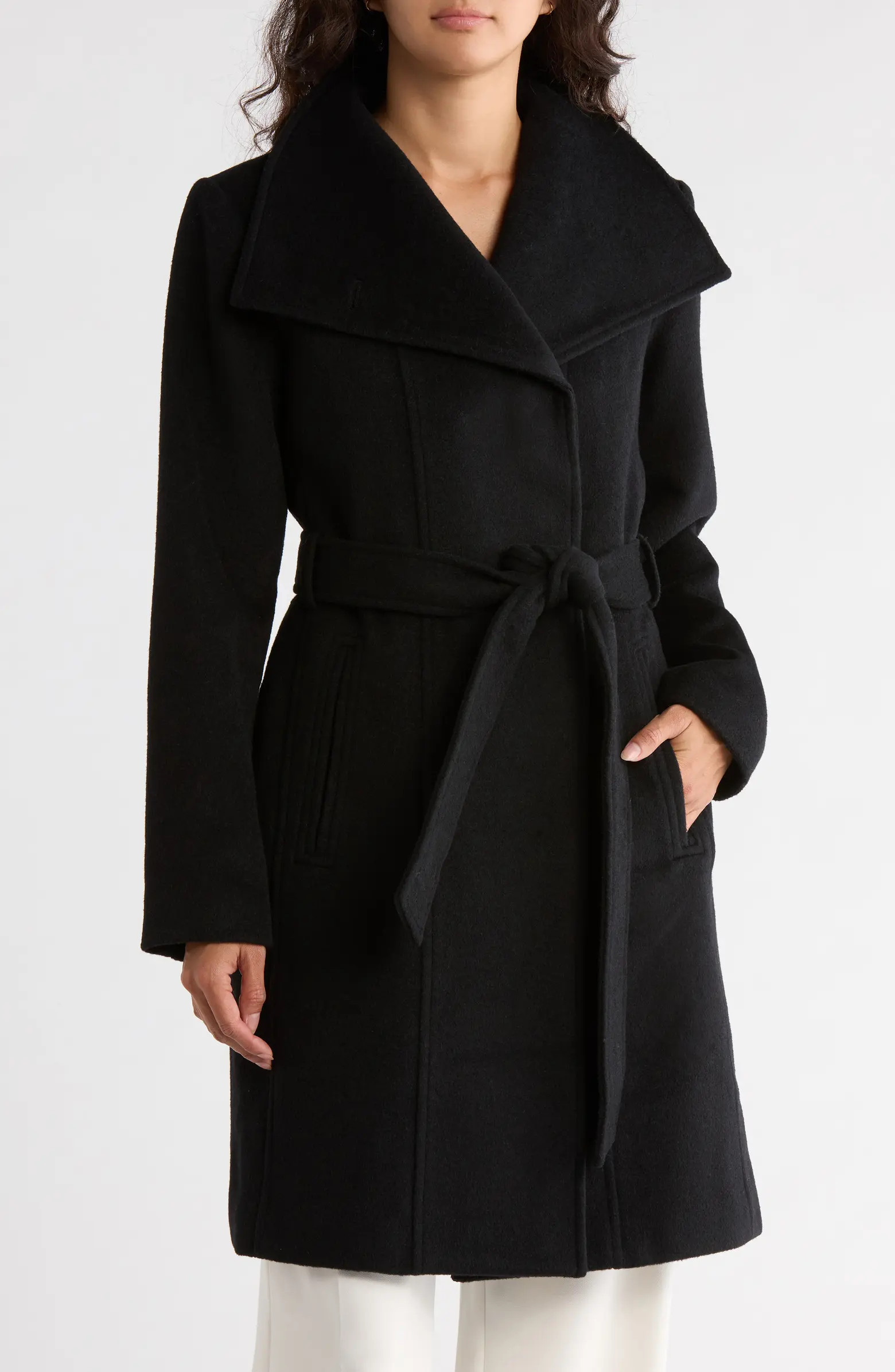 Wool Blend Wrap Coat | Nordstrom Rack