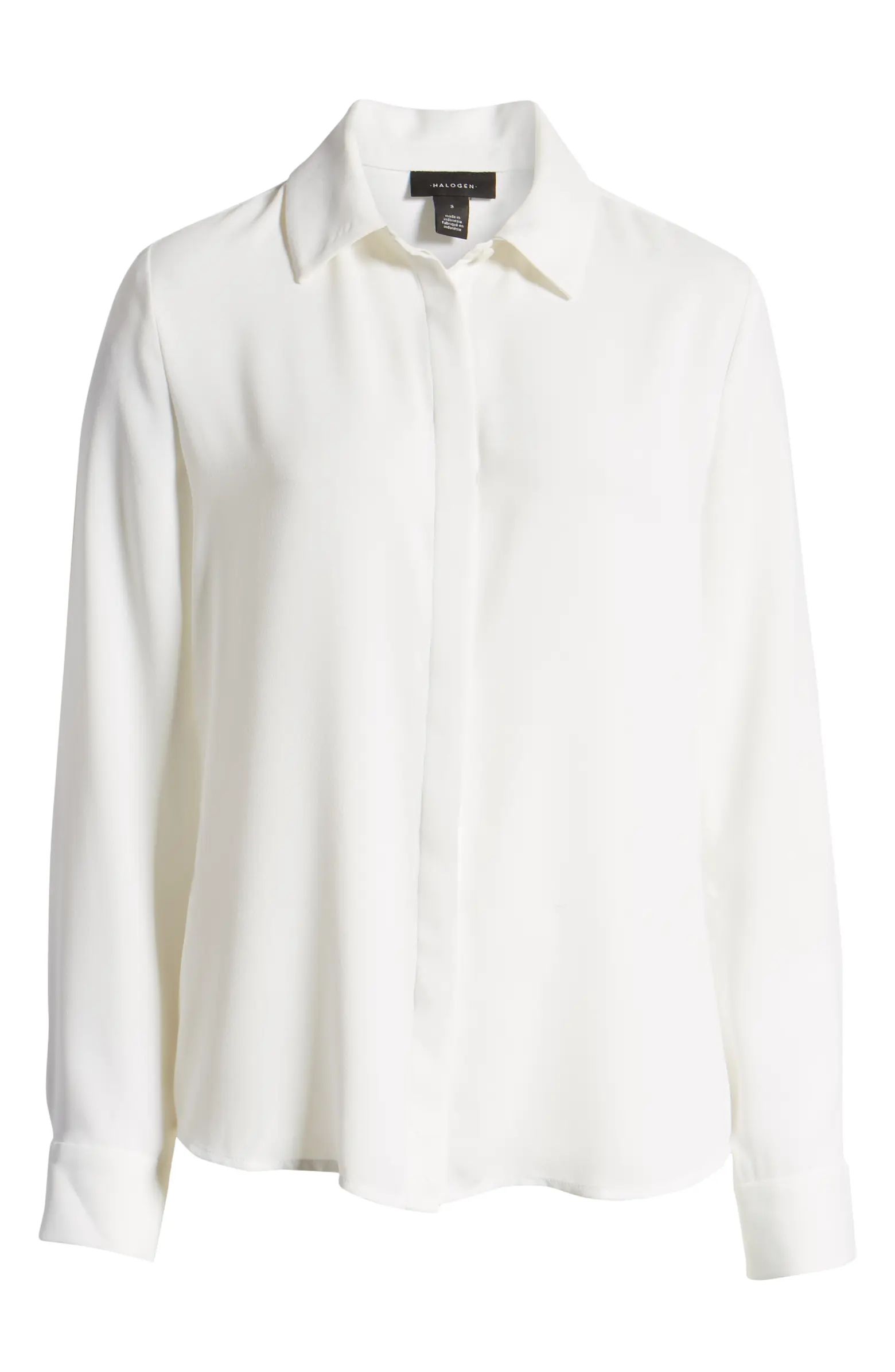 Hidden Button Long Sleeve Blouse | Nordstrom