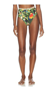 FARM Rio Bird Leaves High Waist Bikini Bottom in Sand from Revolve.com | Revolve Clothing (Global)