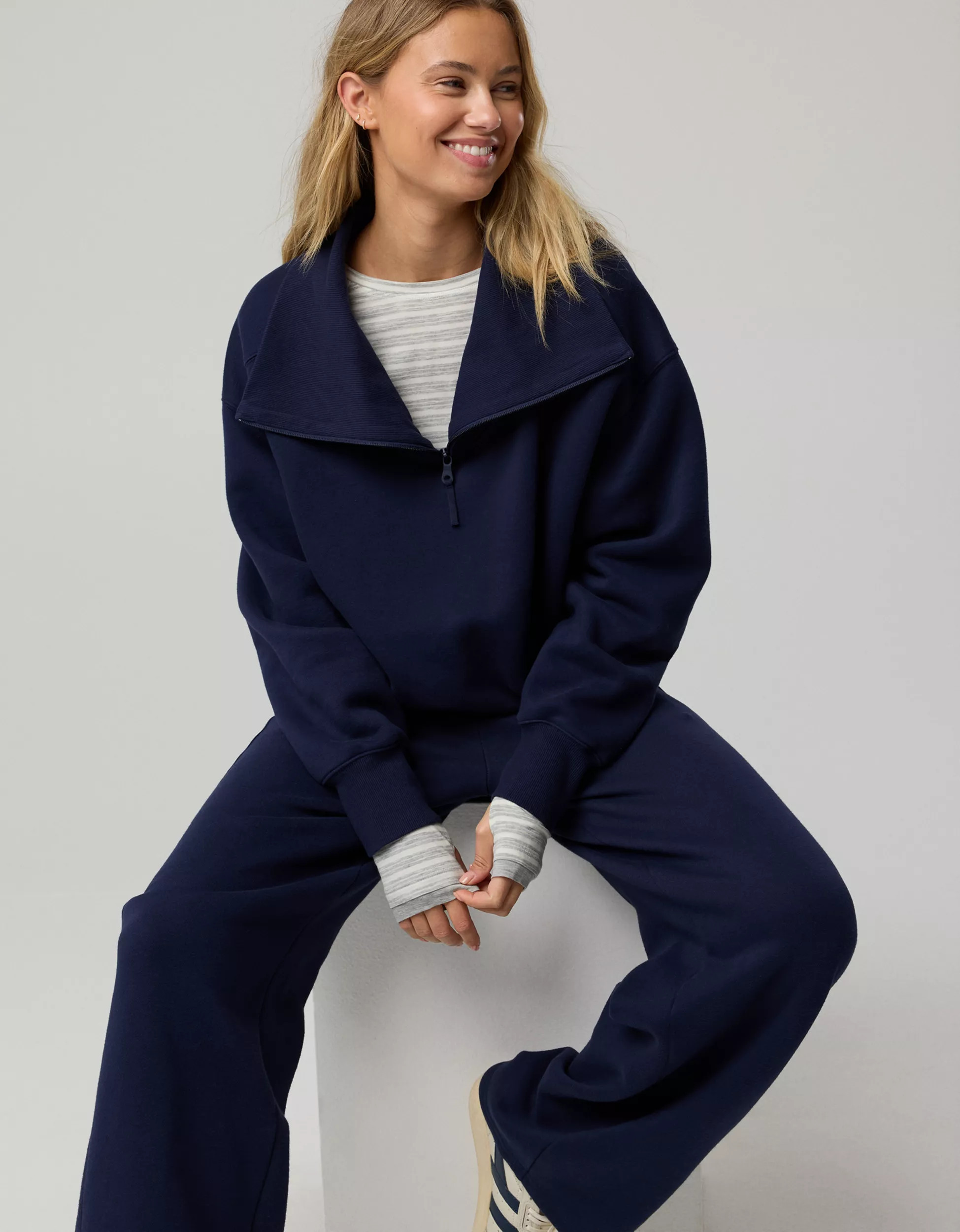 OFFLINE By Aerie Cloud Fleece Quarter Zip Sweatshirt | Aerie