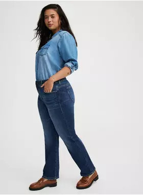 Bombshell High-Rise Rhinestones Straight Jean | Torrid (US & Canada)