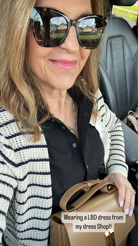 I'm wearing an LBD from my Dress shop.  This is a dress I wear to work events and luncheons. Plus, it has pockets! 😊  I’m wearing my favorite cardigan, too—both fit tts. 

#LTKover40 #LTKstyletip #LTKworkwear