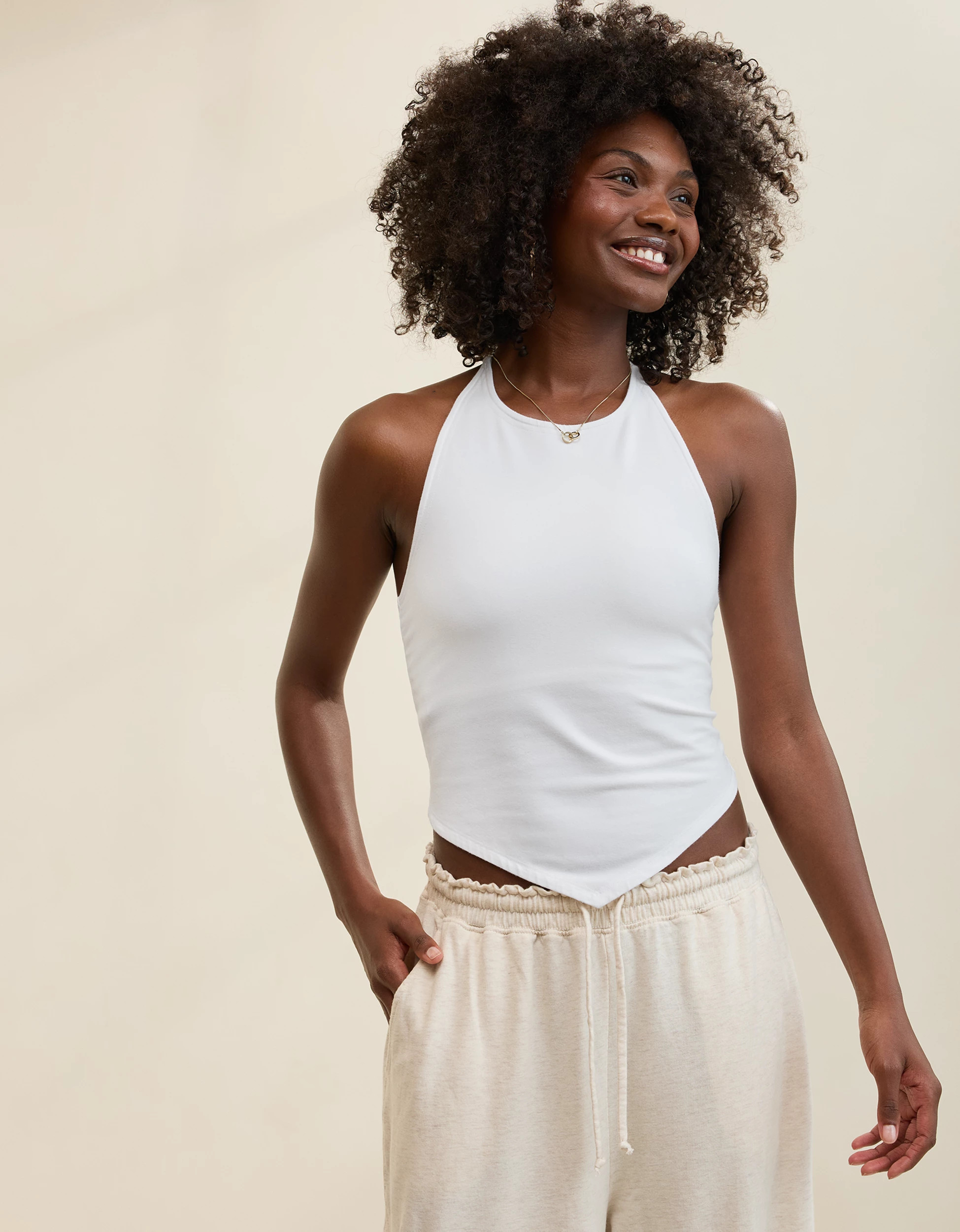 Aerie Handkerchief Hem Braless Tank Top | American Eagle Outfitters (US & CA)