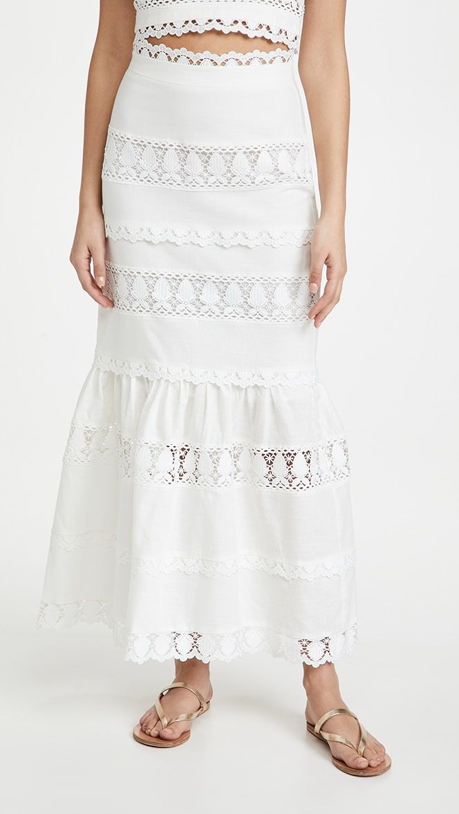 Lace Trim Maxi Skirt | Shopbop