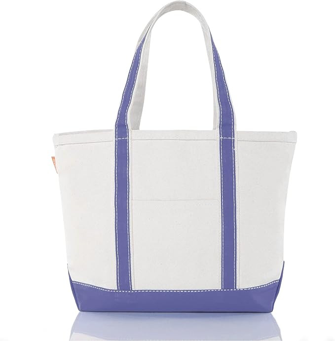 Medium Classic Canvas Tote Bag for Women, Top Zipper Closure, Outer Pocket, Daily Essentials, Gro... | Amazon (US)