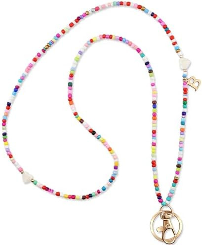 Colorful Beaded Teacher Lanyard For Women With Initial Letter Trendy Cute Badge Holder Neck Lanya... | Amazon (US)