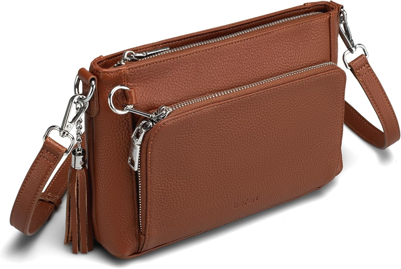 befen Anti Theft Genuine Leather Crossbody Bags for Women Handbags and Shoulder Basg with Built i... | Amazon (US)