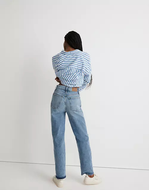 The Perfect Vintage Straight Jean in Kingsbury Wash: Knee-Rip Edition | Madewell