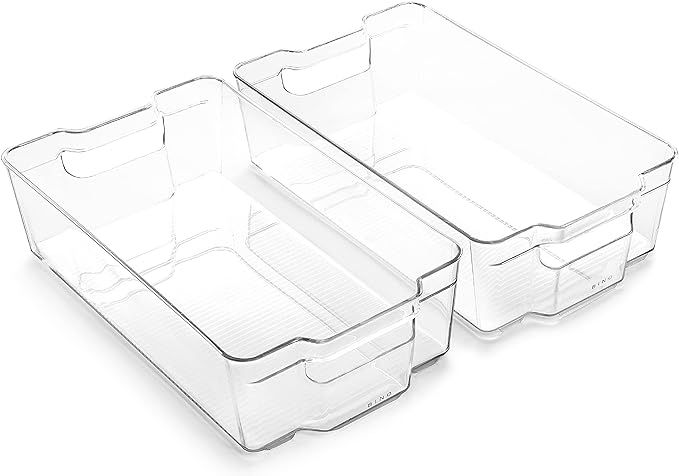 BINO | Stackable Plastic Storage Bins, X-Large - 2 Pack | THE STACKER COLLECTION | Multi-Use Orga... | Amazon (US)