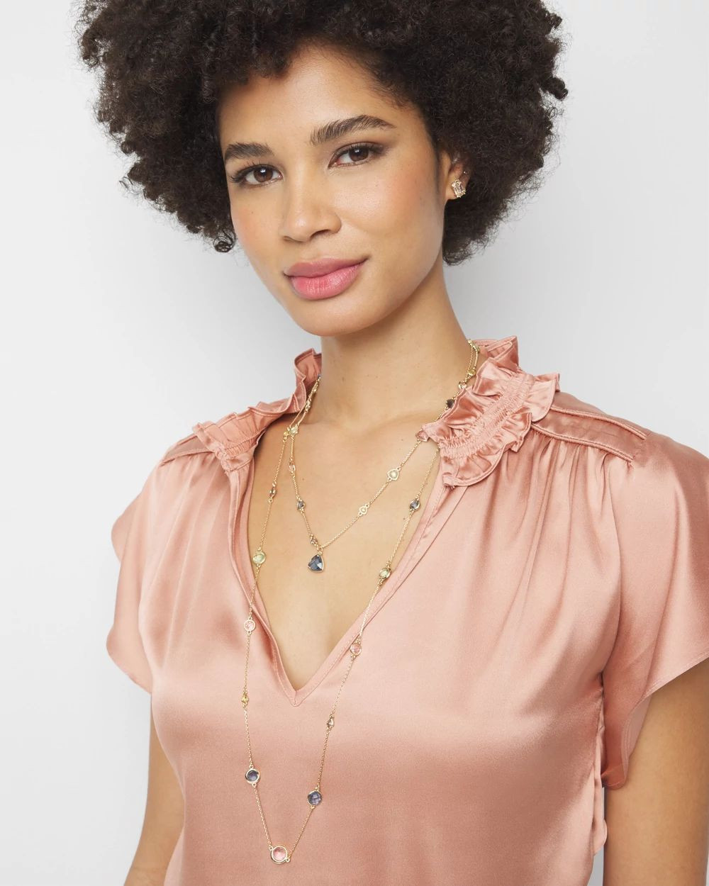Gold Convertible Multi-Crystal Multi-Strand Necklace | White House Black Market