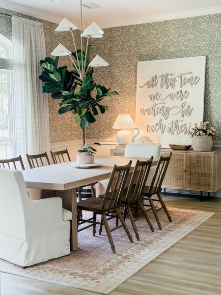 My dining room sideboard and wallpaper is 20% off! 

THEBLOOMINGNEST dining room sideboard wallpaper cozy light Memorial Day sale lulu and Georgia chairs 

#LTKSaleAlert #LTKStyleTip #LTKHome