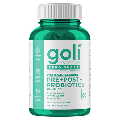 Goli Nutrition, Pre+Post+Probiotics Gummies, Zero Sugar, 60 Gummies | iHerb