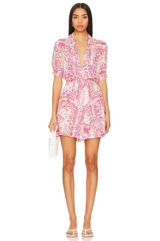 Poupette St Barth Bettina Mini Dress in Pink Foulard from Revolve.com | Revolve Clothing (Global)