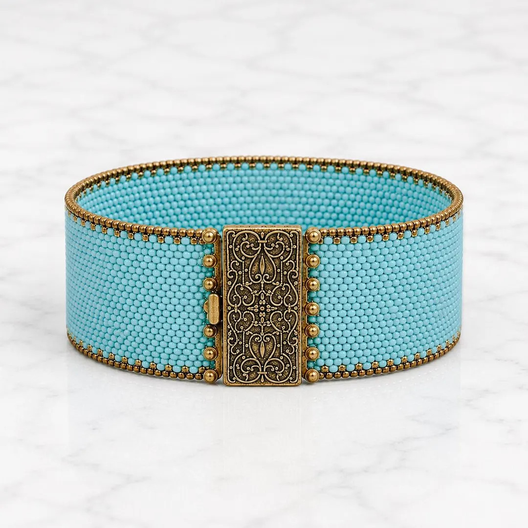 Turquoise Seed Bead Cuff Bracelet: Boho - Etsy | Etsy (Global)