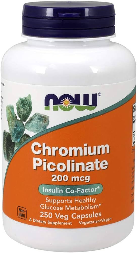 NOW Supplements, Chromium Picolinate 200 mcg, Insulin Co-Factor*, 250 Veg Capsules | Amazon (US)