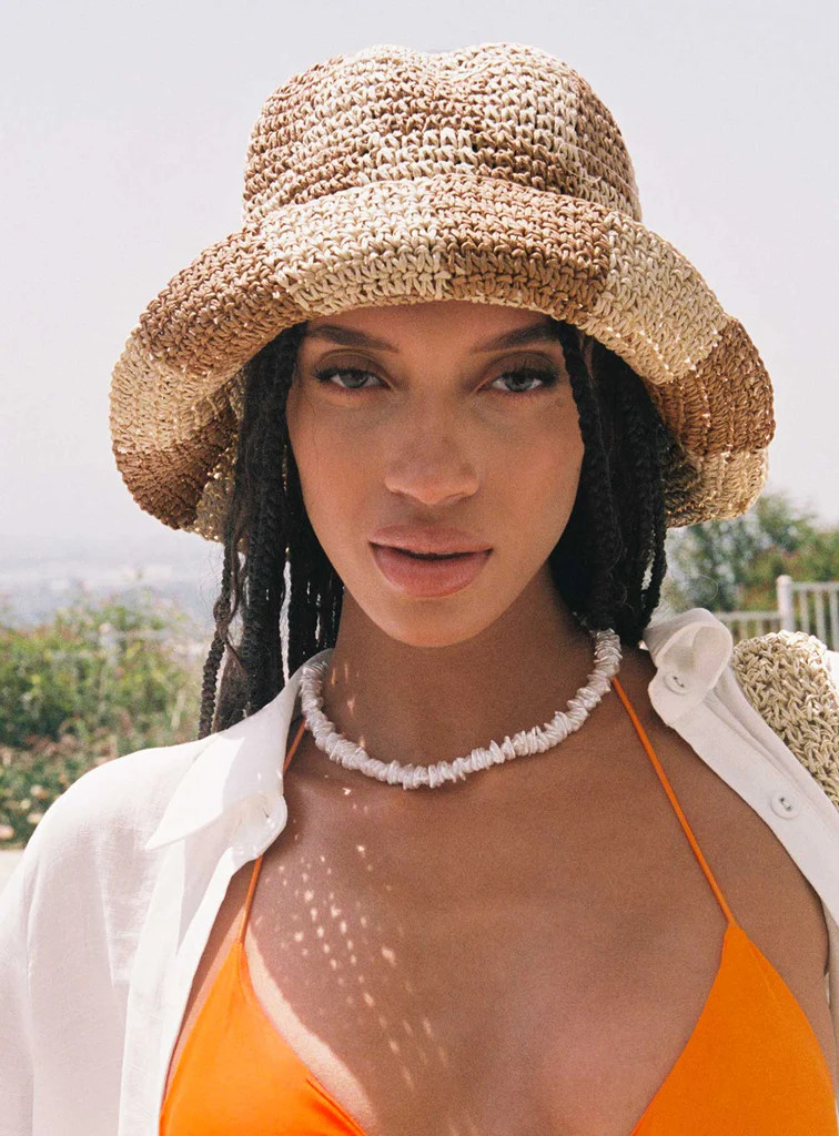Lyndon Bucket Hat Beige Check | Princess Polly US