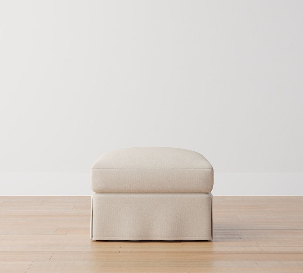Chloe Slipcovered Ottoman | Pottery Barn (US)