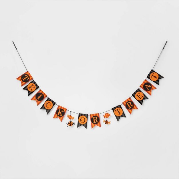 6' Orange/Black Paper Trick or Treat Halloween Garland - Hyde & EEK! Boutique™ | Target