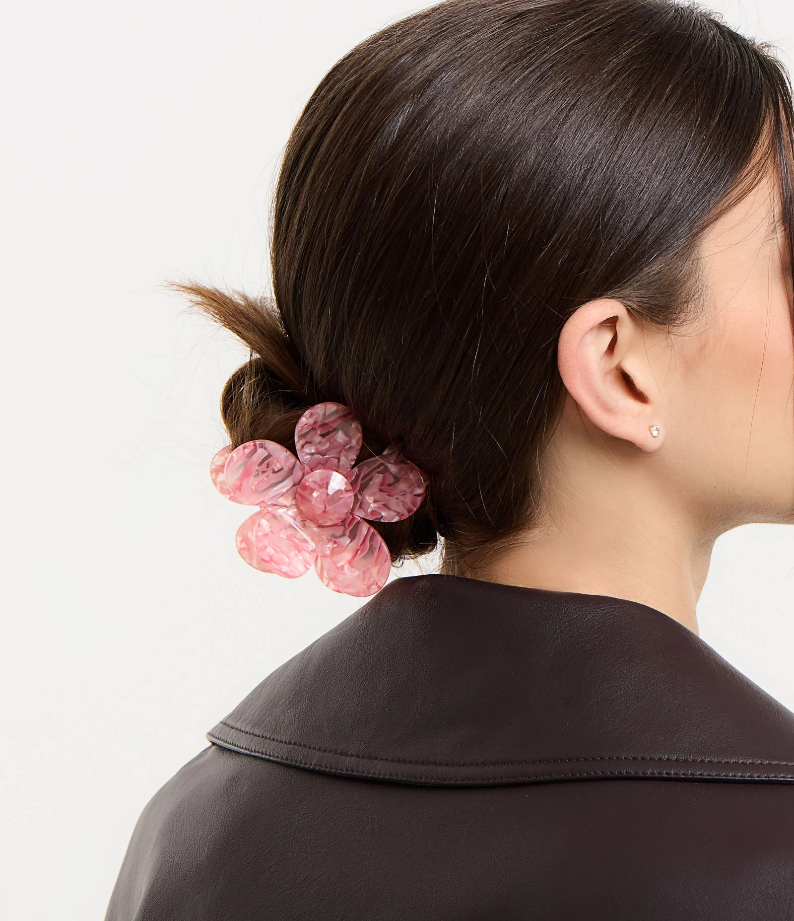 Piranha de Cabelo Média com Formato de Flor Marmorizada Rosa | Renner (BR)