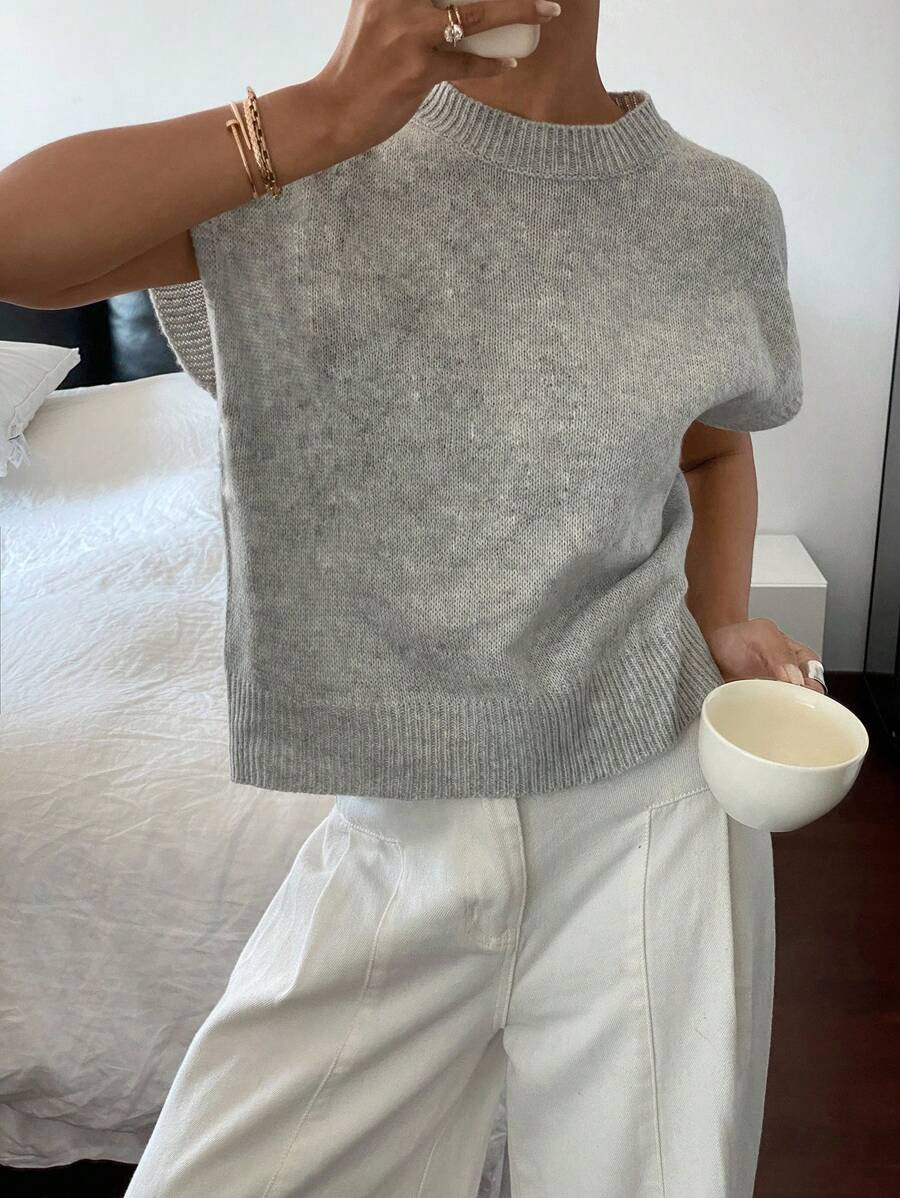 Siren Gaze Women's Casual Elegant Short Sleeve Knit Sweater, Suitable For Summer,Knitted Sweater | SHEIN