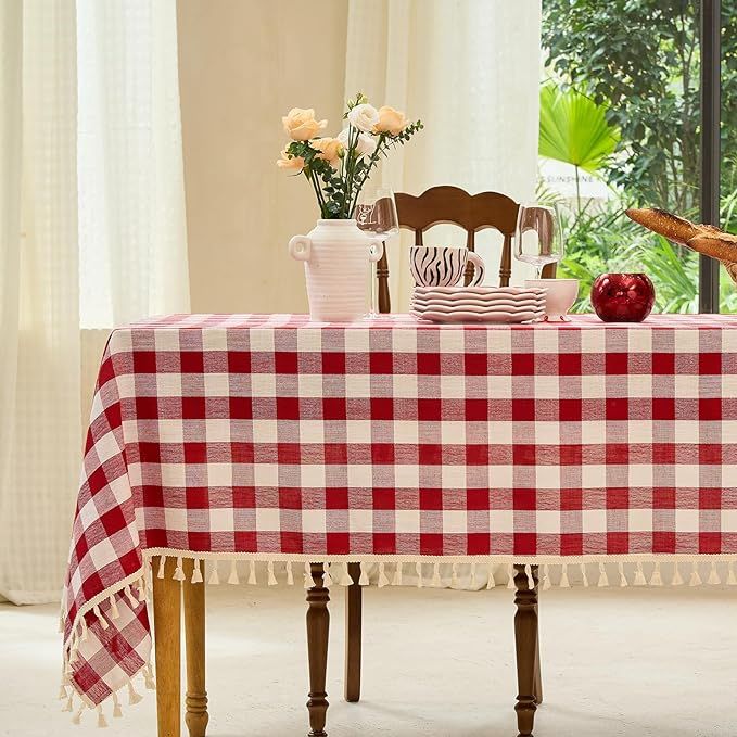 Midsummer Breeze Table Cloth Square Table-Rustic Gingham Tablecloth Buffalo Plaid Table Cloth for... | Amazon (US)