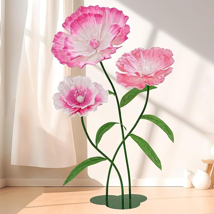 Giant Paper Flowers - Pink Spring Large Paper Flowers Giant Flowers for Decoration for Birthday P... | Amazon (US)