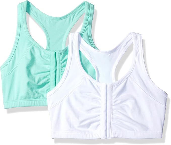 Fruit of the Loom Women's Front Close Racerback Sports Bra, 2-Pack | Amazon (US)