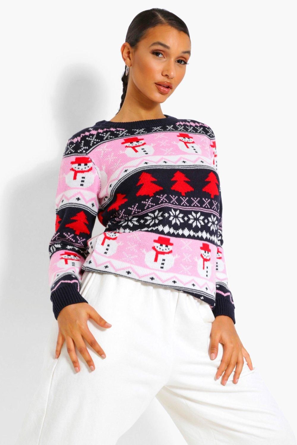 Womens Fairisle Christmas Sweater - Navy - S | Boohoo.com (US & CA)