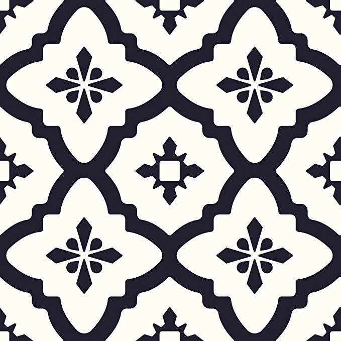 FloorPops FP2480 Comet Peel & Stick Tiles Floor Decal, Black | Amazon (US)