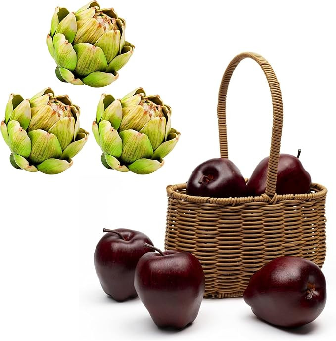 Faux Artichokes for Decoration - Artichoke Decor, Fake Fruits, Plastic Apples, Artificial Articho... | Amazon (US)
