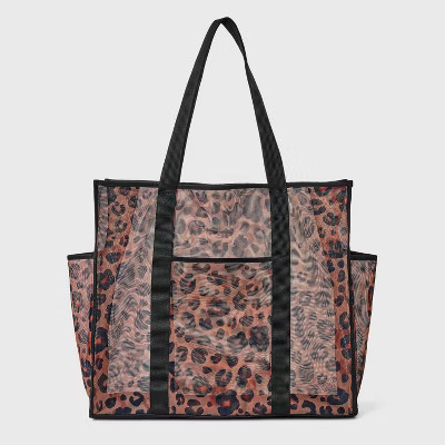 Mesh Packable Tote Handbag - Shade & Shore™ Leopard Print | Target