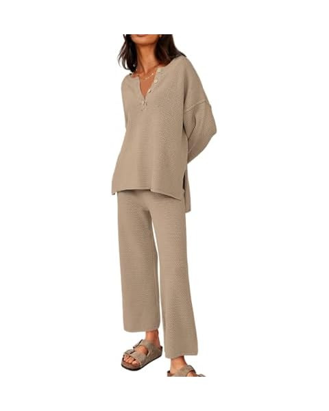 LILLUSORY Women's 2 Piece Trendy Outfits Oversized Slouchy Matching Sets Cozy Knit Tracksuit Sets | Amazon (US)