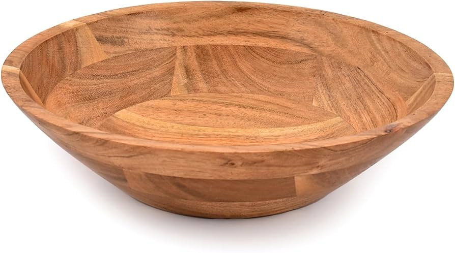 Samhita Acacia Wood Serving Bowl, Fruit Bowl, Friendly and Perfect for Salad, Vegetables and Frui... | Amazon (US)