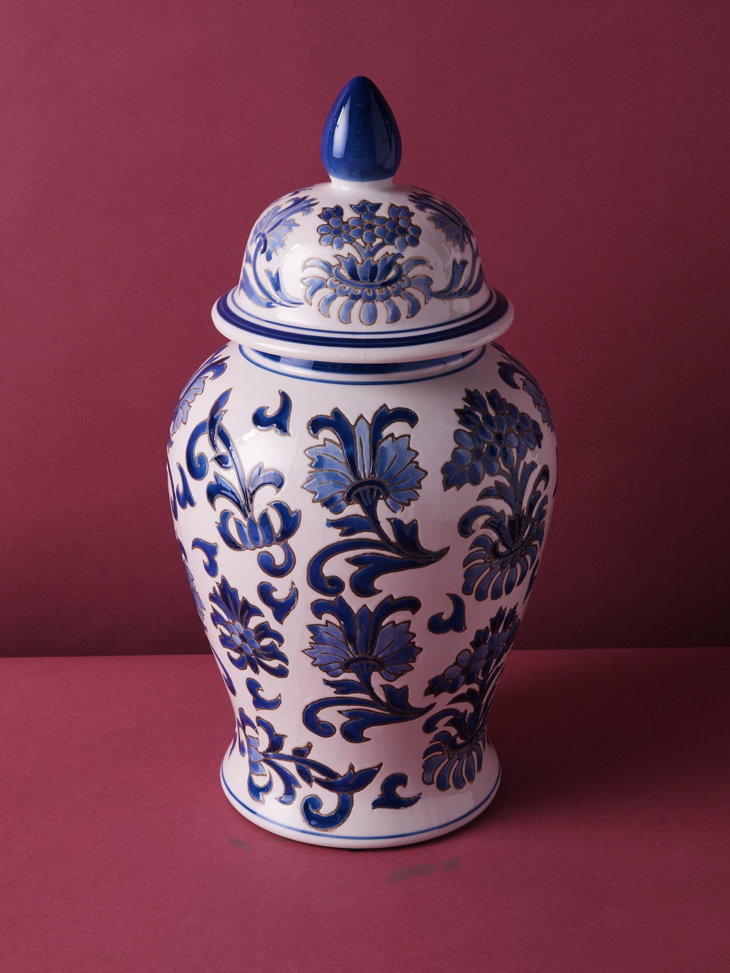 19in Ceramic Temple Jar | Decorative Objects | HomeGoods | HomeGoods