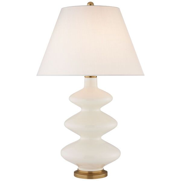 Smith Medium Table Lamp in Ivory with Linen Shade by Christopher Spitzmiller | Bellacor