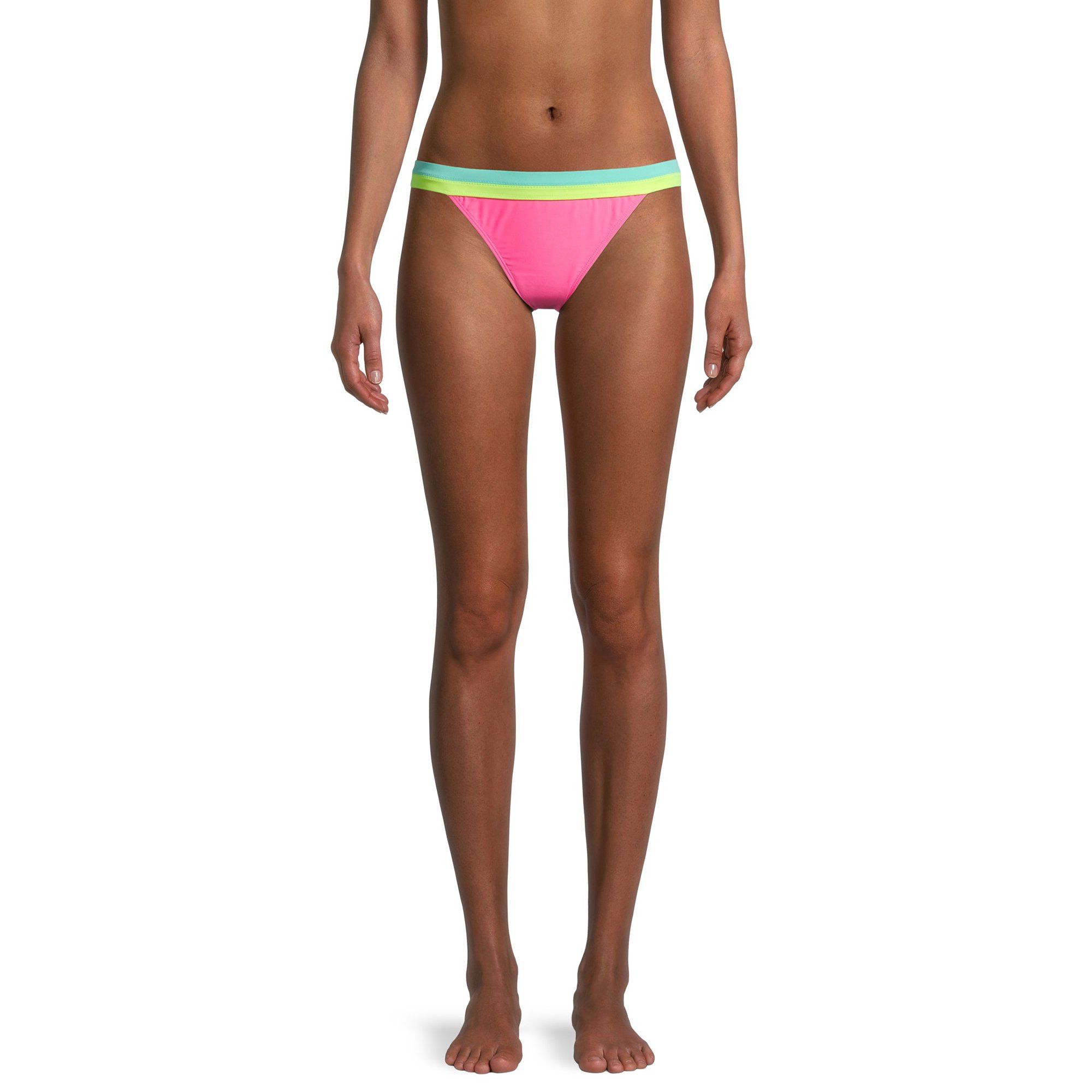 No Boundaries Juniors' Colorblock Swim Bikini Bottoms | Walmart (US)