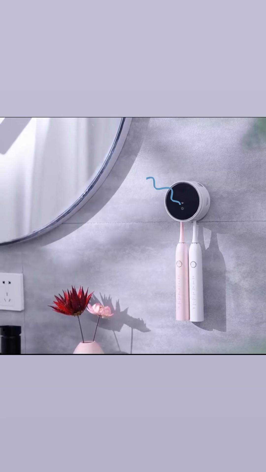This wall mounted toothbrush sanitizer and dryer keeps your toothbrush clean, dry, and off the counter. It uses motion sensor opening, UV cleaning cycles, and warm air drying to help reduce moisture between uses. I love that it works with most electric toothbrushes, razors, and even kids brushes while keeping the bathroom looking sleek and uncluttered

#LTKBeauty #LTKselfcare