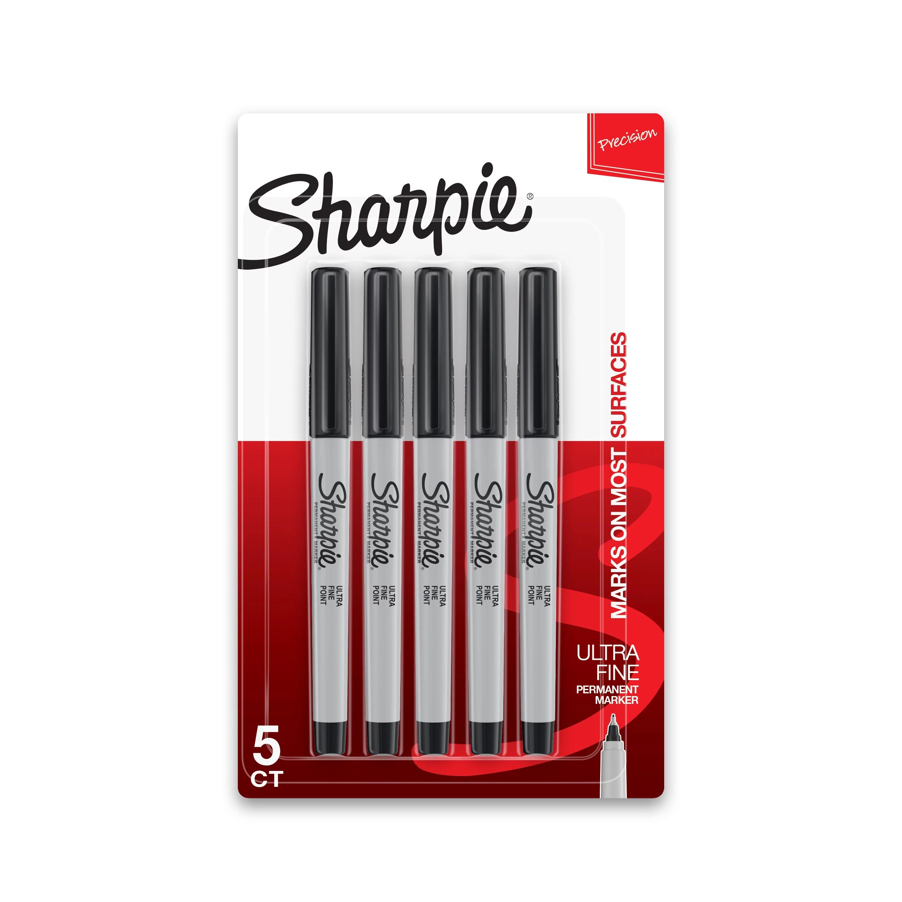 Sharpie Permanent Markers, Ultra Fine Point, Black, 5 Count | Walmart (US)