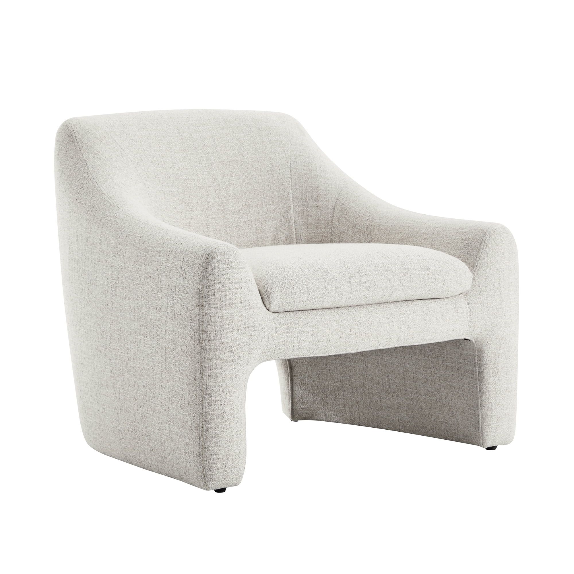 CHITA Modern Accent Chair, Upholstered Arm Chair Living Room Bedroom, Fabric in Cream White | Walmart (US)