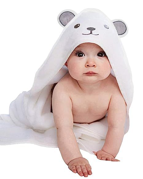 HIPHOP PANDA Bamboo Hooded Baby Towel - Soft Bath Towel with Bear Ears for Babie, Toddler, Infant... | Amazon (US)