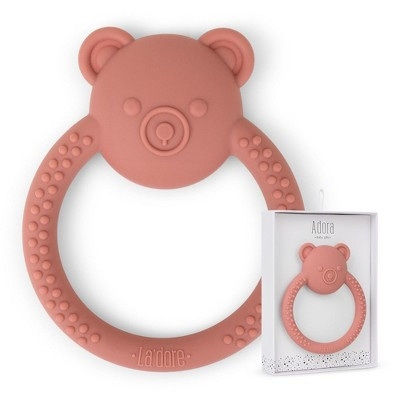 Silicone Bear Teething Toys - Cute Animal-Shaped Teething Relief for 0-6 Months, Easy to Clean Teether Ring - Newborn Essentials (Bear/Rosewood) | Target