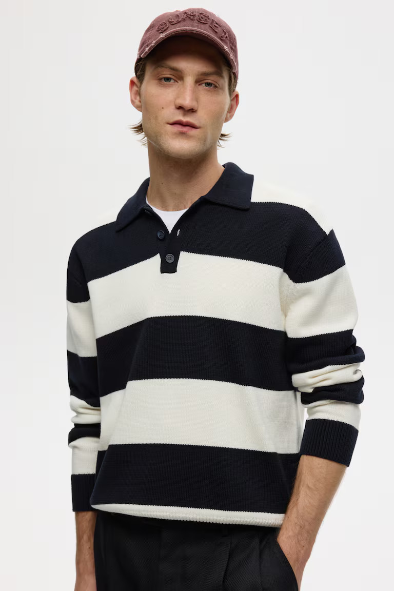 H & M - Relaxed-Fit Polo Shirt - Blue | H&M (US, CA, MX)
