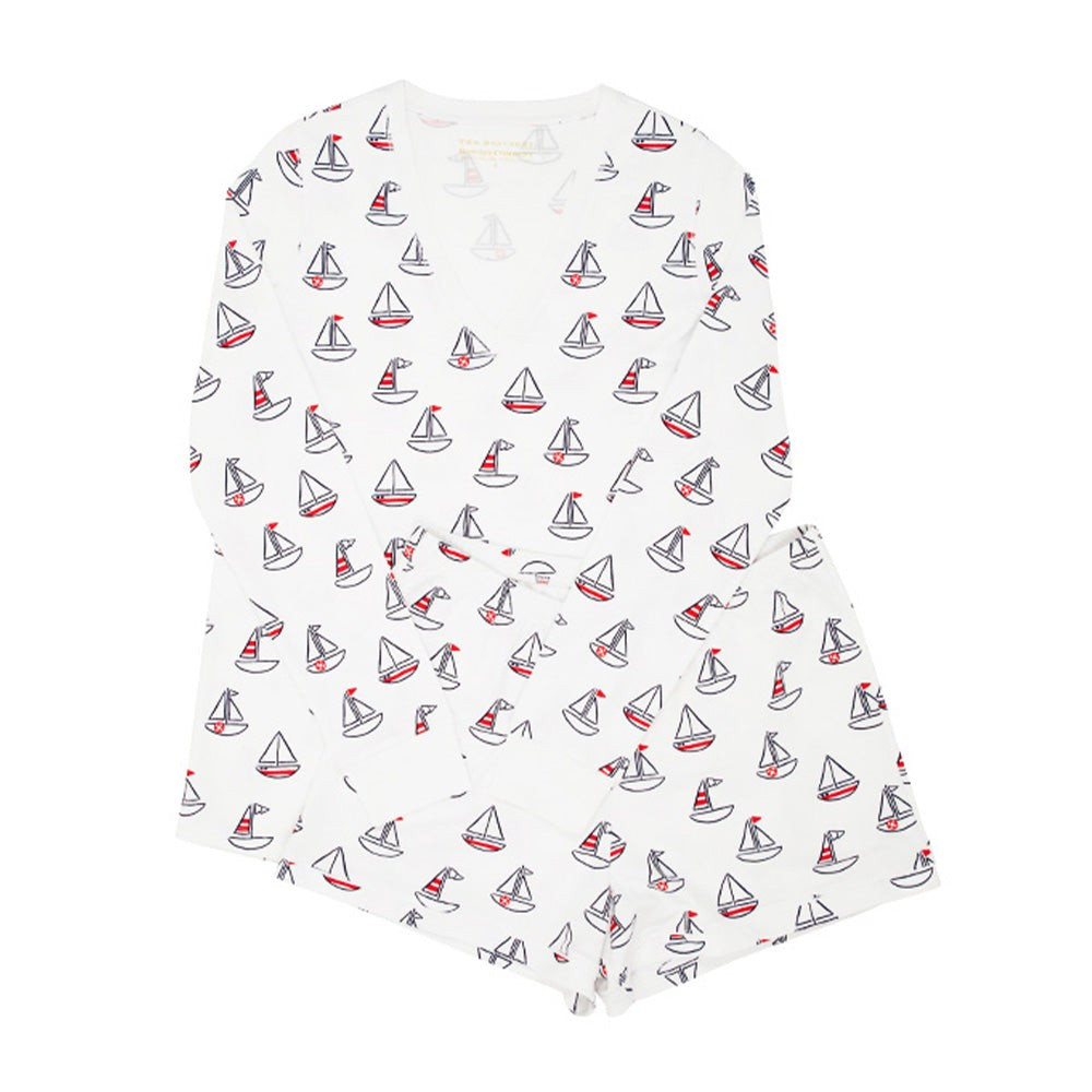 Coastal Living Short Set (Ladies) - Undulata Regatta with Worth Avenue White | The Beaufort Bonnet Company