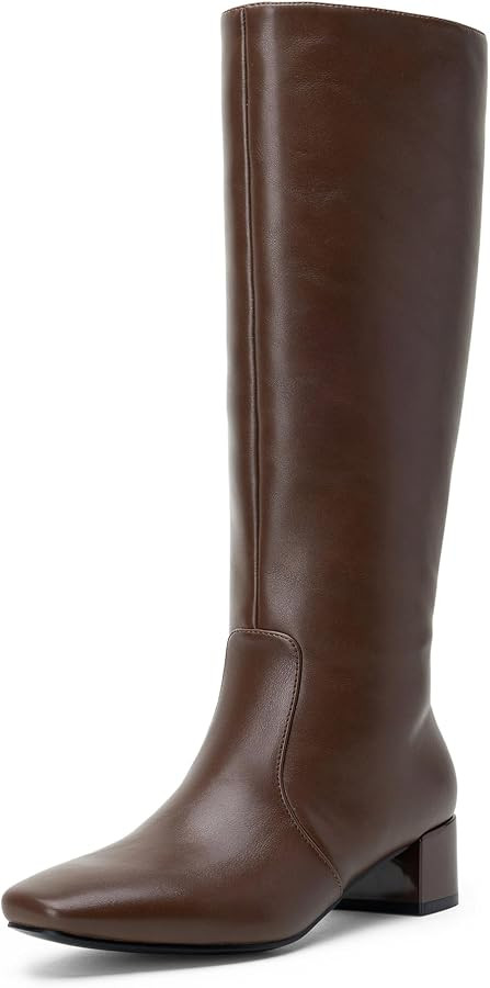Vepose Knee High Boots for Women, Tall Riding Square Toe 9507 Botas, Women's Low Chunky Block Hee... | Amazon (US)