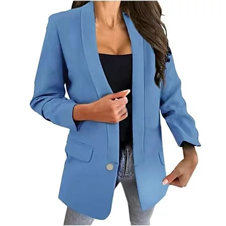 Womens Blazers for Work Professional Suit Jackets Autumn Open Front Long Sleeve Coat Tops Fashion Ca | Walmart (US)