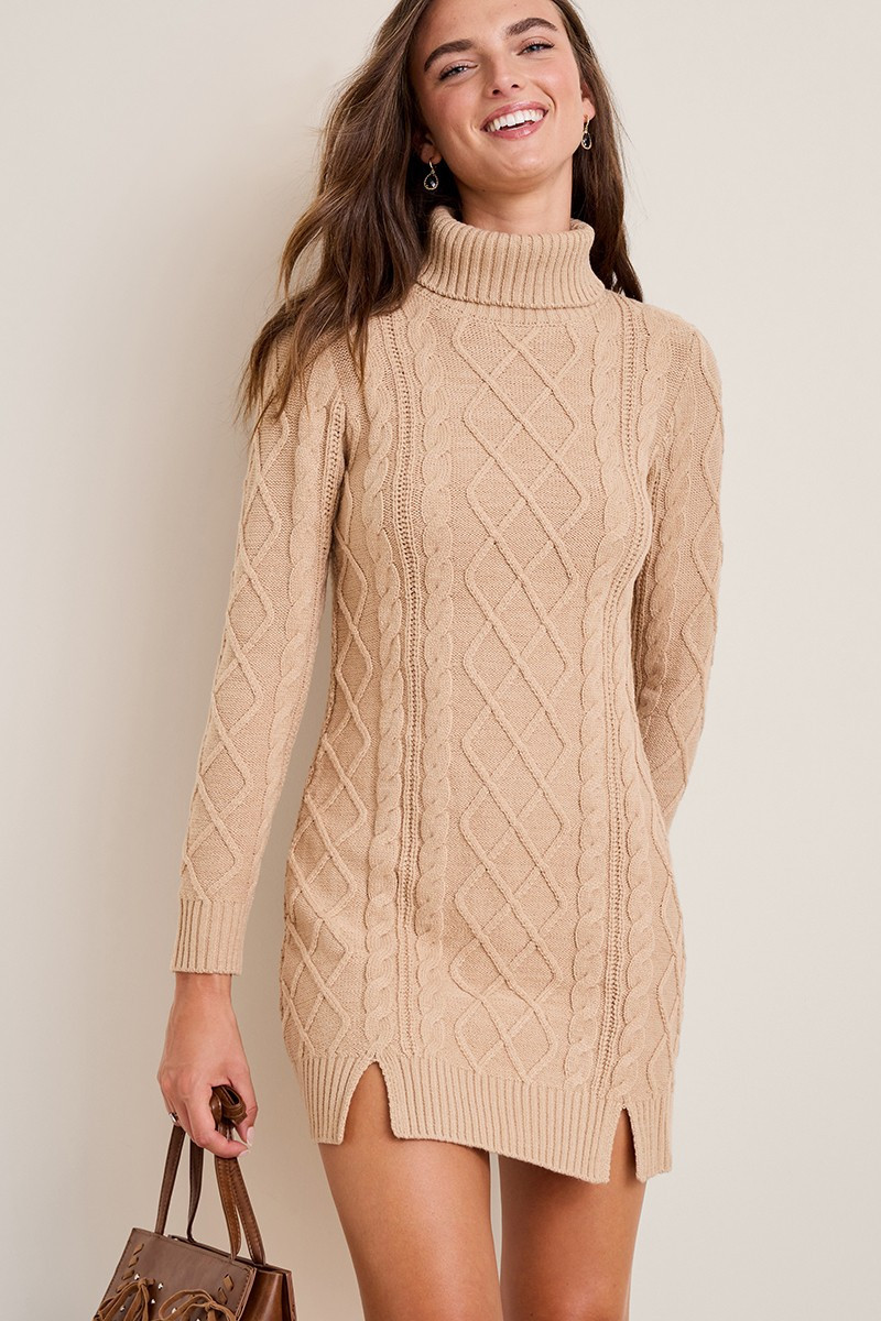 Ella Turtle Neck Mini Sweater Dress | Francesca's