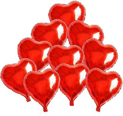 BinaryABC Foil Balloons,Love Heart Shape Helium Valentines Wedding Birthday Party Decorations,App... | Amazon (US)