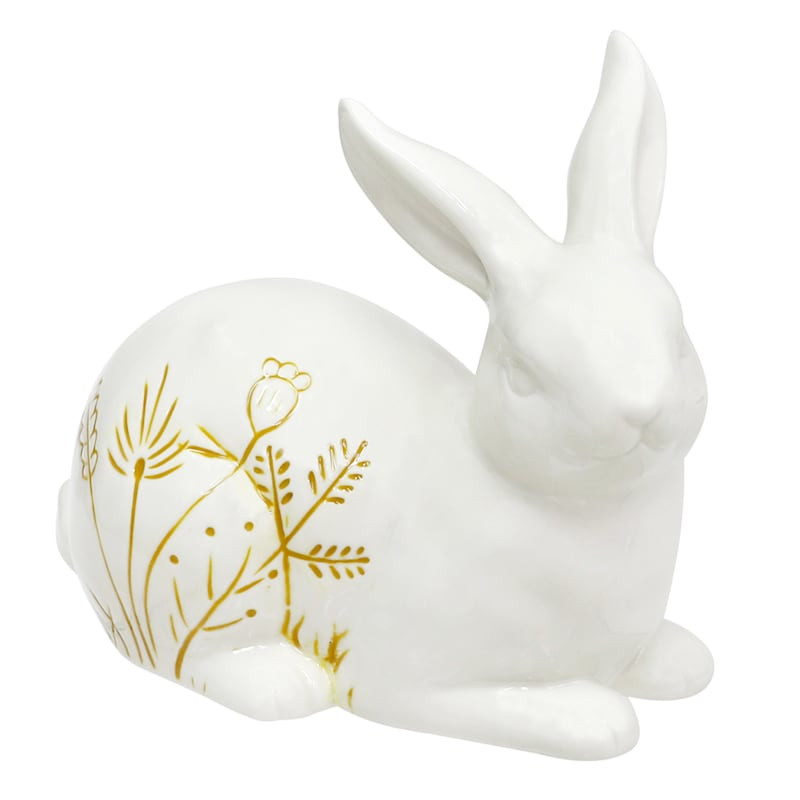 Honeybloom Laying White Ceramic Easter Bunny, 6.5" | At Home